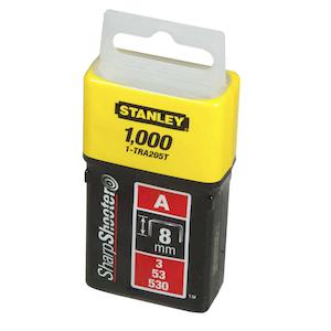 Скоби тип А висотою 8 мм, для степлера ручного Light Duty, в упаковці 1000 шт STANLEY 1-TRA205T - картинка №2 Фото №2 - Скоби тип А висотою 8 мм, для степлера ручного Light Duty, в упаковці 1000 шт STANLEY 1-TRA205T