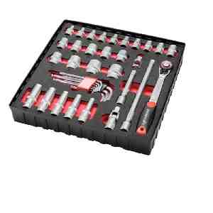 Фото - Набор торцевих головок 8-32 1/2 з тріскачкою, шестигранники, 38 предметів ROTHENBERGER 1000002183